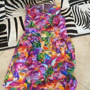 Unique Vintage Sikky Old Sea Dog Dragon dress size 18 UK new (fits 16)